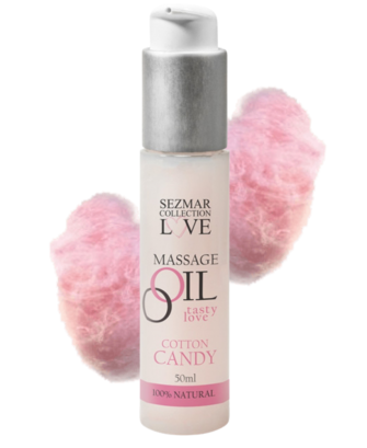 Huile de massage comestible Barbe à papa 50ml 